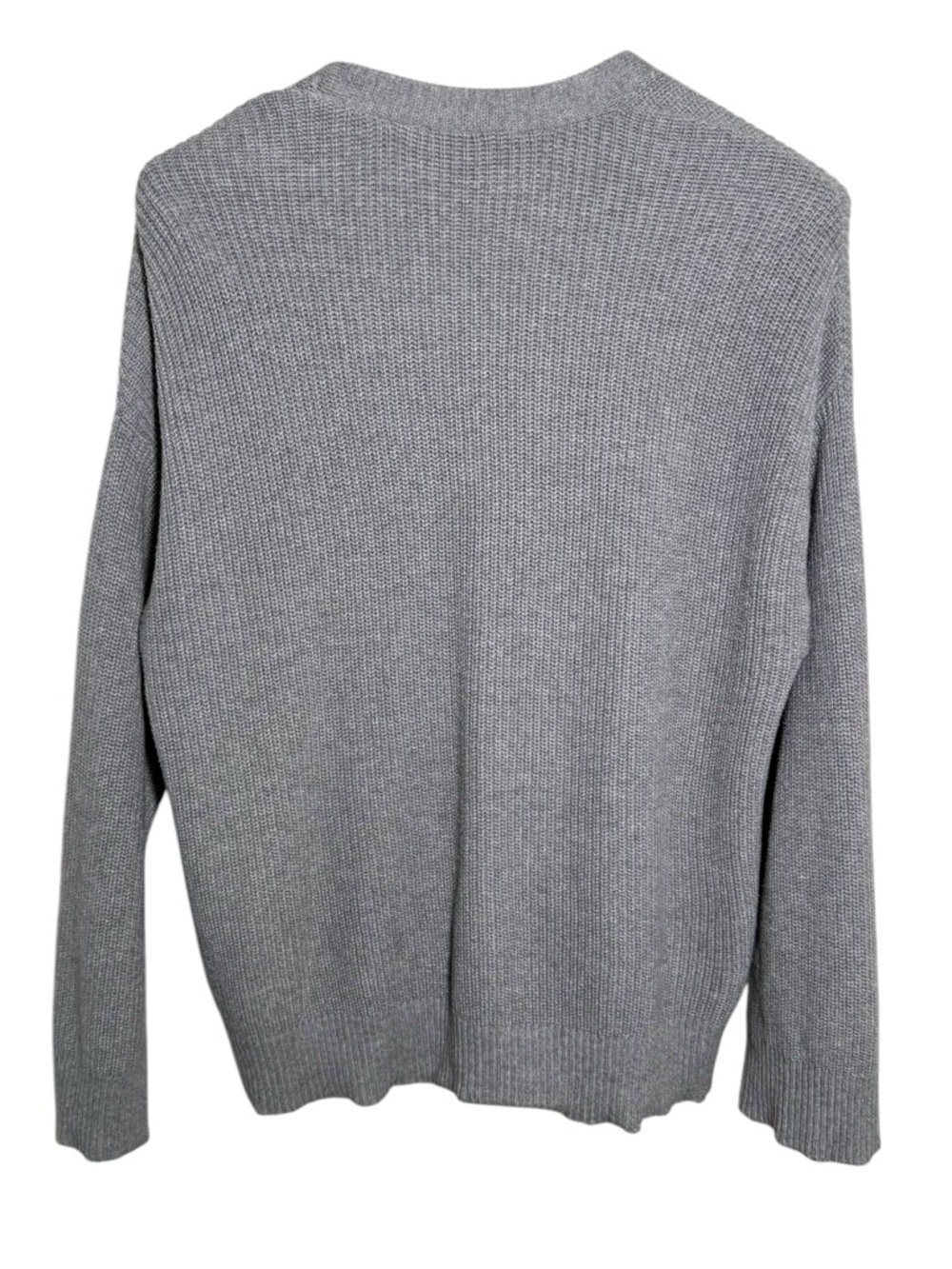 Hudson Jeans 100% Cotton Ribbed V-Neck Button Cardigan Gray size L - Picture 2 of 6